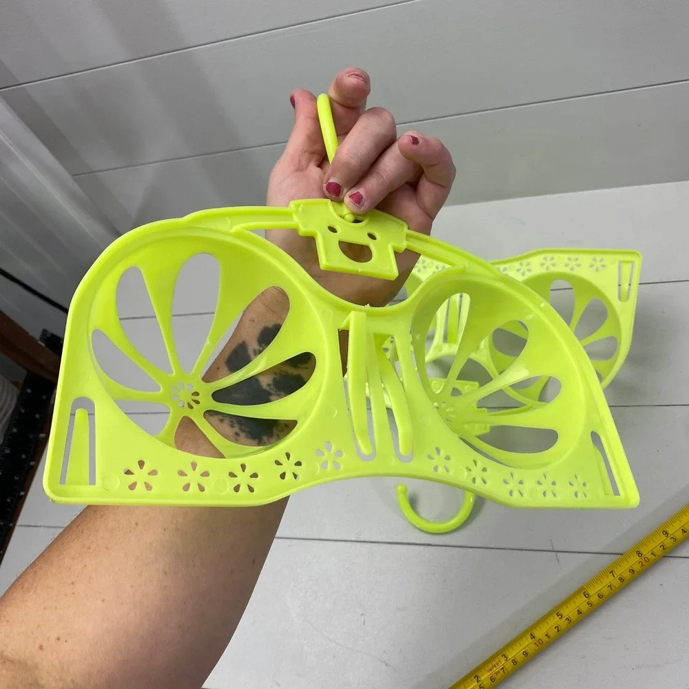 Unbranded Bra Drying Hanger Set 2 Neon Yellow Lingerie Shape Protector OS